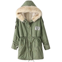 SHEIN 2016 Autumn/Winter Parkas Casual Women Outerwears Twin Pockets Long Sleeve Faux Fur Hooded Buttons Coat