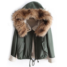 SHEIN 2016 Autumn/Winter Parkas Casual Women Outerwears Twin Pockets Long Sleeve Faux Fur Hooded Buttons Coat