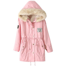 SHEIN 2016 Autumn/Winter Parkas Casual Women Outerwears Twin Pockets Long Sleeve Faux Fur Hooded Buttons Coat