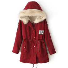SHEIN 2016 Autumn/Winter Parkas Casual Women Outerwears Twin Pockets Long Sleeve Faux Fur Hooded Buttons Coat