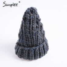 Simplee knitting wool hats 2017 pompon Bobble hats women skullies beanies Warm hat autumn cap winter hat female