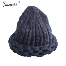 Simplee Winter knitted pink hat cap Women casual streetwear crochet skullies beanies Elegant warm handmade white hats 2017