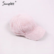 Simplee Winter pompom pink suede baseball cap Women autumn casual streetwear black hat cap 2017 Elegant female hat cap