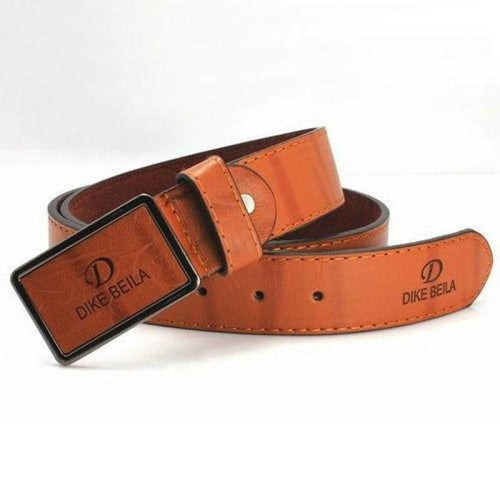Mens Plain PU Leather Belt Snap-On Buckle Solid Strap Ceinture 4 Colors