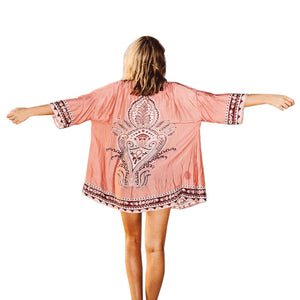 Women's Loose Cover Ups Kimono Cardigan Oversized Summer Chiffon Shawl Blouses