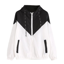 Women Long Sleeve Patchwork Thin Skinsuits Hooded Zipper Pockets Sport Coat