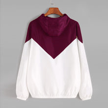 Women Long Sleeve Patchwork Thin Skinsuits Hooded Zipper Pockets Sport Coat