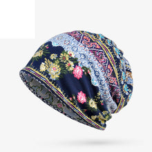 Unisex Print Hat Ruffle Beanie Scarf Collar Turban Head Wrap Cap