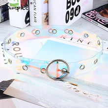 Simplee Casual transparent pvc belt women Metal colorful waist belt accessories ladies Double eyelet buckle summer new waistband